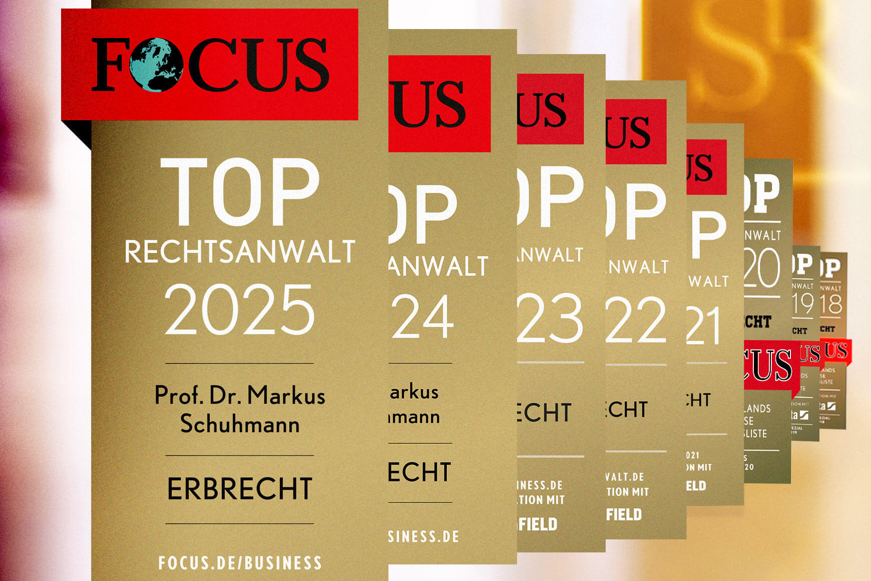 Schuhmann Rechtsanwälte, Experten für Erbrecht werden auch 2025 als FOCUS TOP Anwalt Erbrecht geführt
